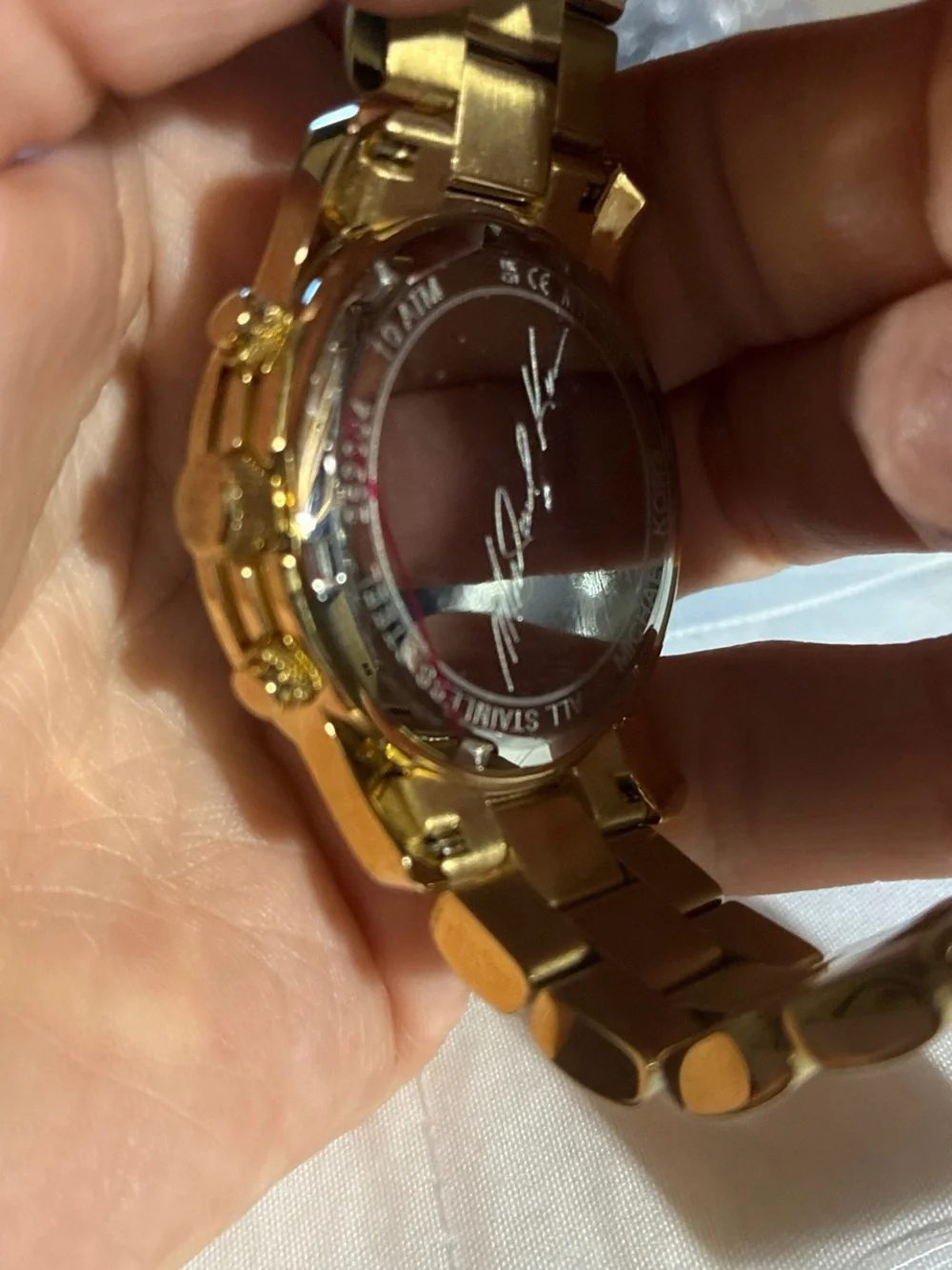 Michael Kors Gold-Tone Bracelet Watch with Bright Blue Dial
